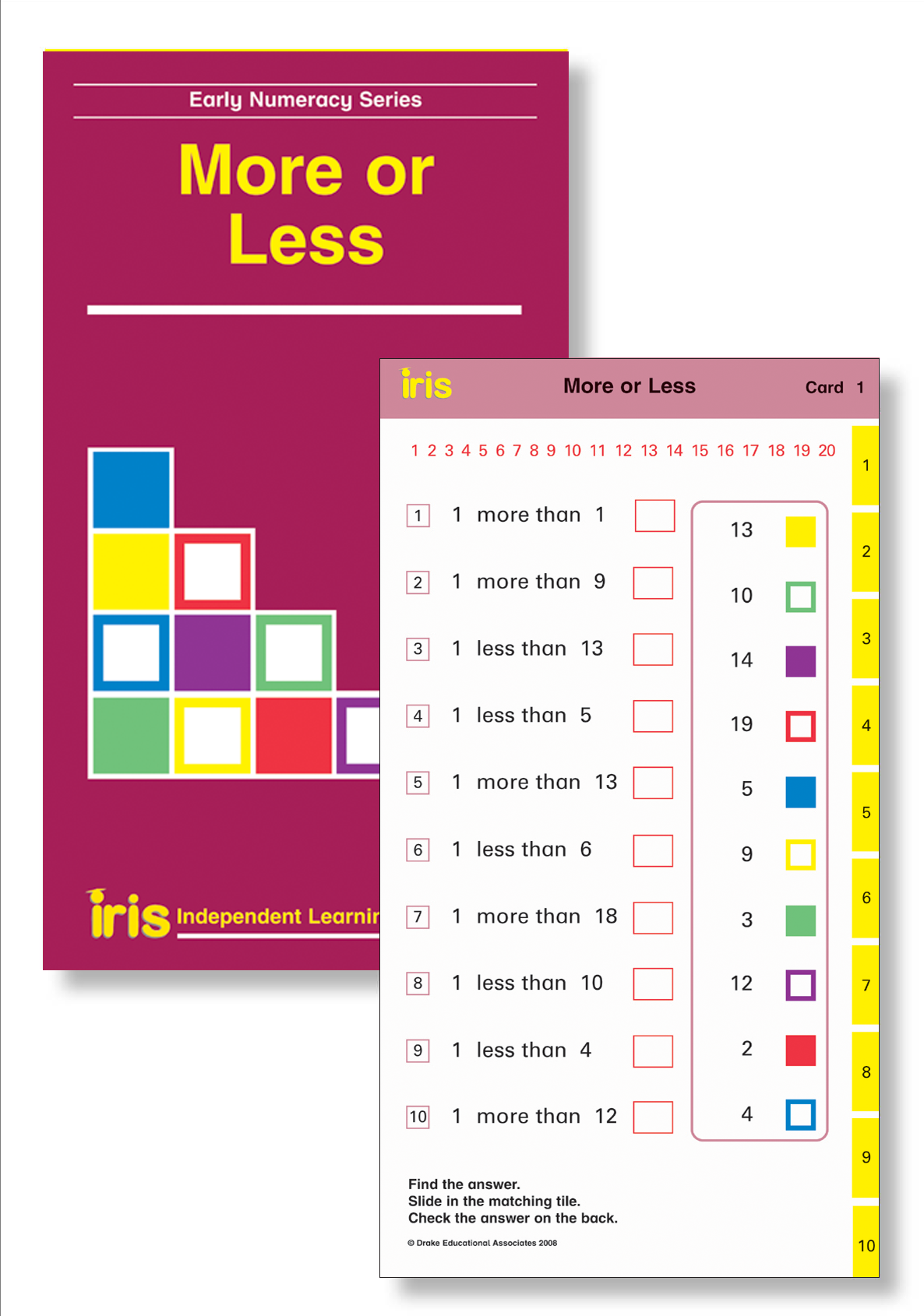 Iris Study Cards: Early Numeracy Year 1 - More or Less
